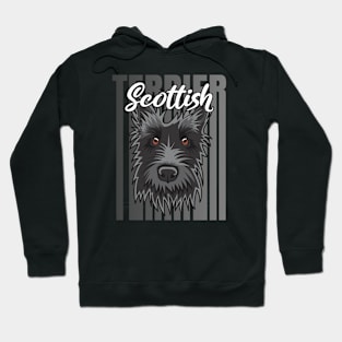 Scottish Terrier Grey Retro Vibes Hoodie